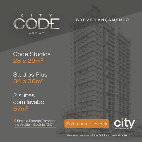 City Code Areião Studios e aptos de 28 a 59m²  no Marista. More ou invista ao lado da Ricardo Paranhos, com vista para o Parque Areião. — foto 8